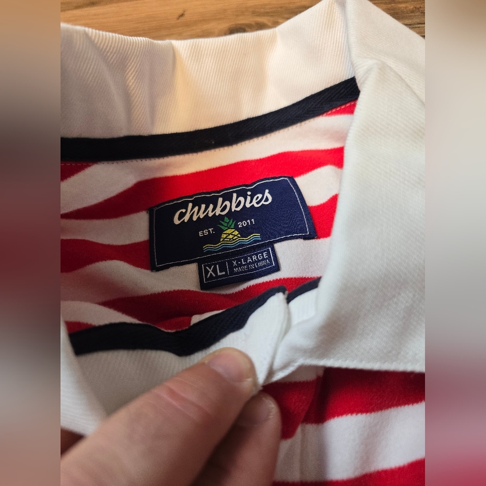 Chubbies Men Legacy Rugby Polo Shirt USA Patriotic Print Sz XL NEW - Picture 3 of 6